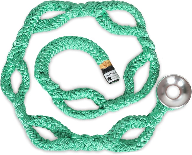 KLYTORX 3/4" Rigging Ring Sling Rope- 6FT Arborist Rope with #3 Aluminum Ring & 7-Pockets Adjustment Climbing Slings - 14,600 lbs MBS - Friction Saver for Tree Rigging, Speedlines & Canopy Anchors - Image 1